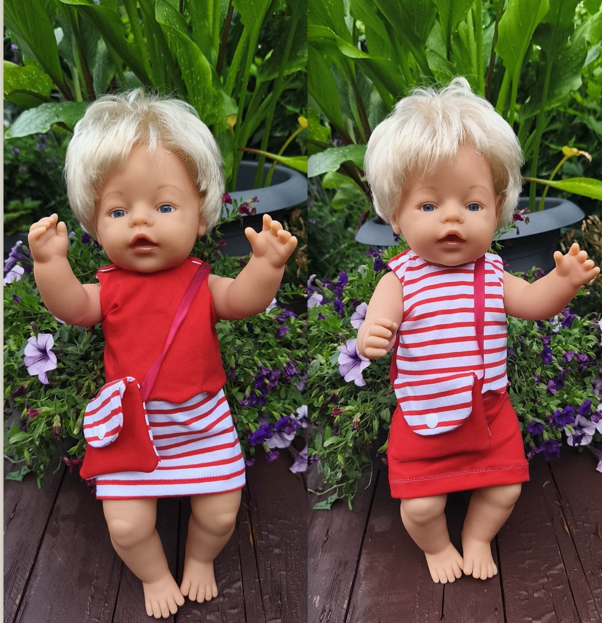 Stickdatei Puppenkleidung für Baby Puppe ca. 43cm Sommer Set 2554 - Sewando
