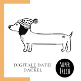 Plotterdatei - Dackel mit Wintermütze - Sewando