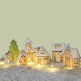 Stickdatei Winterdorf 5 mit Häusern, Baum, Rentier und Kirche Weihnachten Lichthaus  Set 2584