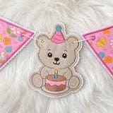 Stickdatei Teddy Bruno mit Kuchen, Geburtstag Set 26109