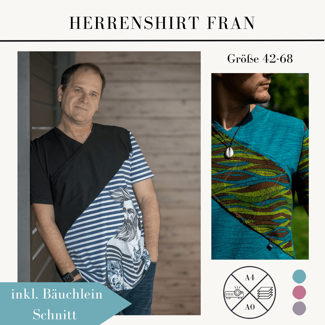 Schnittmuster Shirt für Herren Fran Gr. 42-68 - Sewando