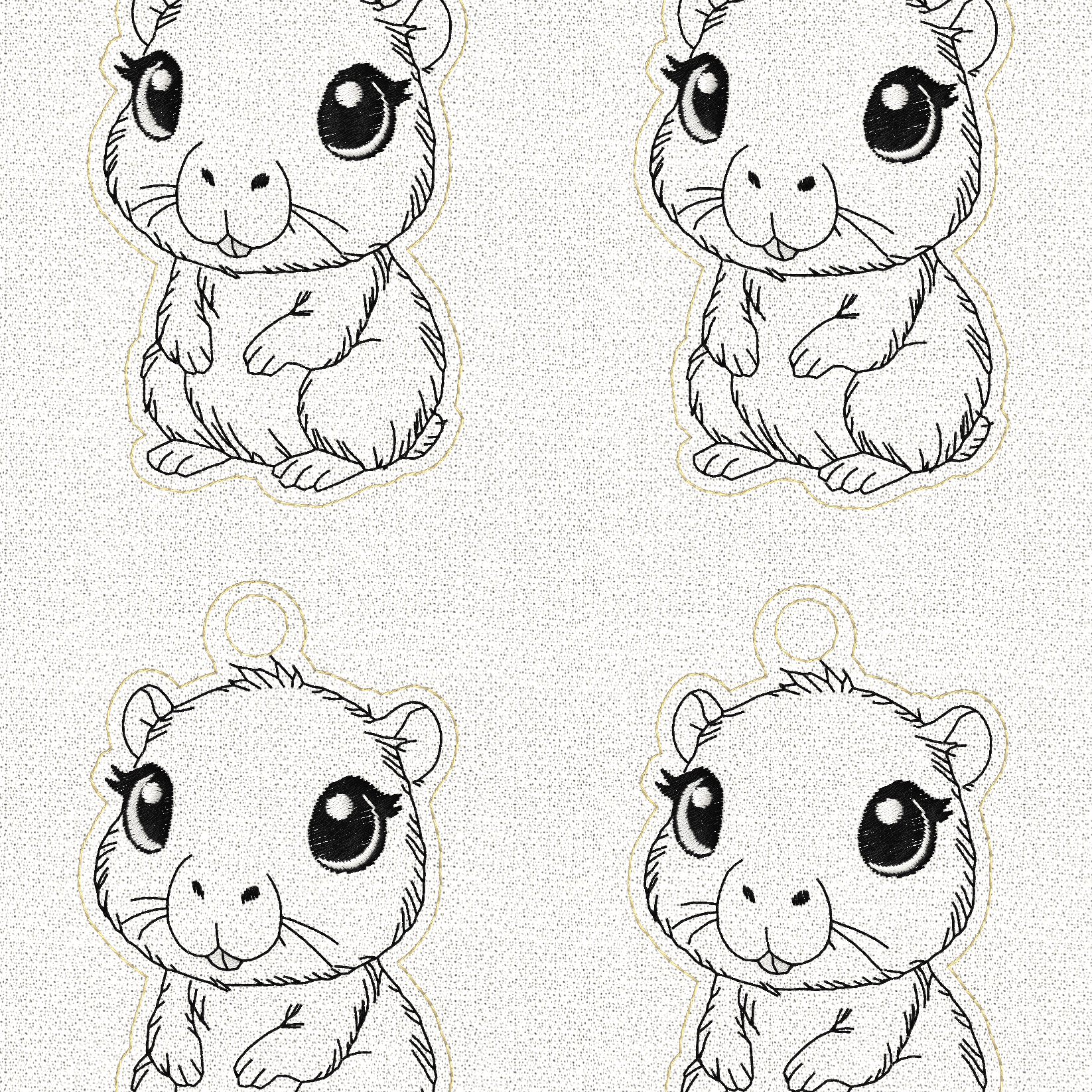 Stickdatei Capybara Schlüsselanhänger Set 2517 - Sewando