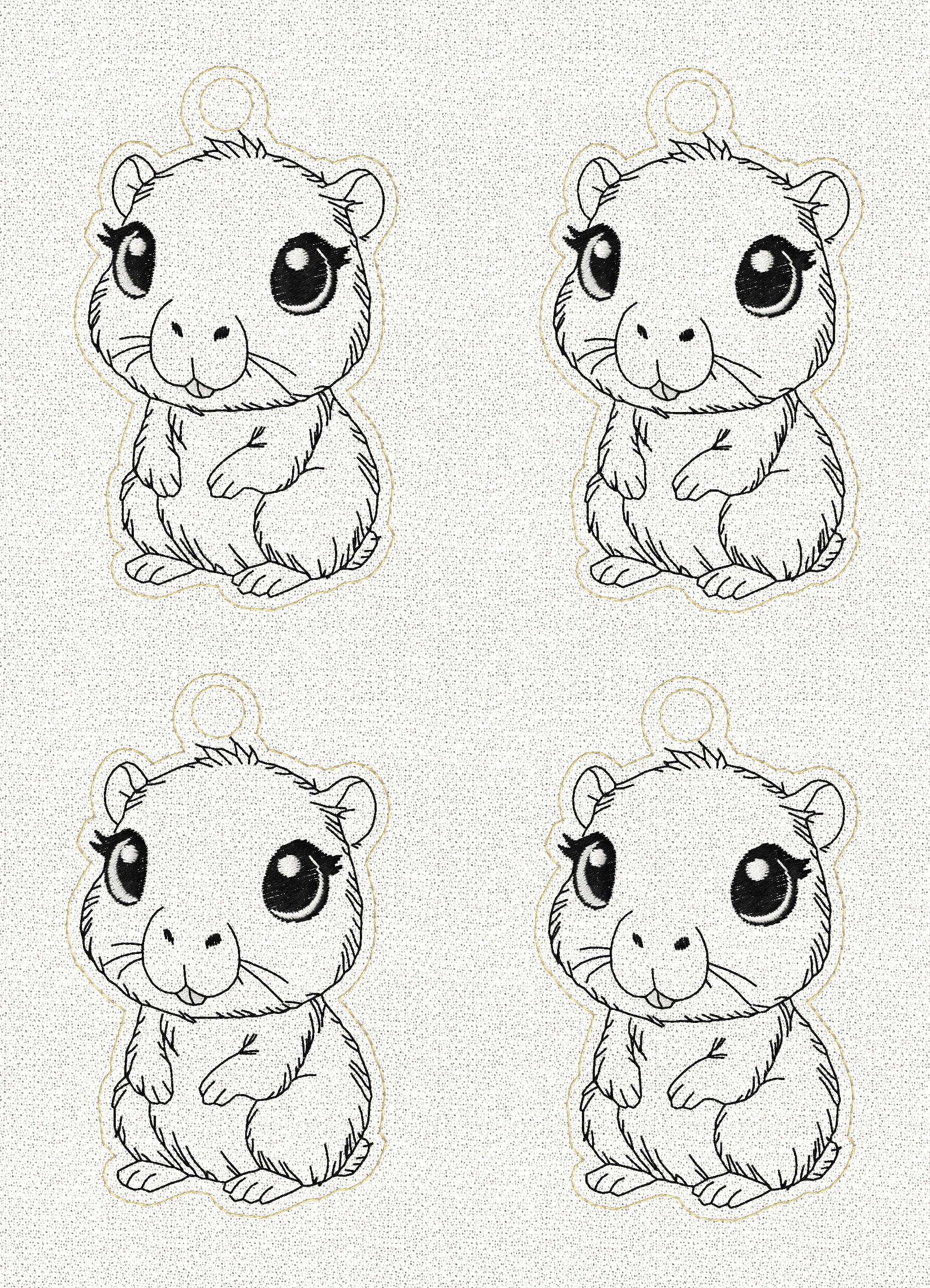 Stickdatei Capybara Schlüsselanhänger Set 2517 - Sewando