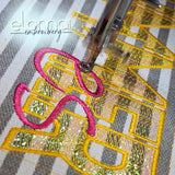 Stickdatei SUMMER Vibes Schriftzug mit Stickfolie (Mylar) in 4 Größen 13x18-20x30 inkl. Anleitung