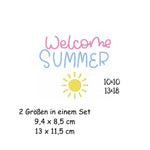 Stickdatei Welcome Summer 10x10 13x18 Applikation Willkommen Sommer Schrift sticken Sommerzeit - Sewando