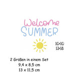 Stickdatei Welcome Summer 10x10 13x18 Applikation Willkommen Sommer Schrift sticken Sommerzeit - Sewando