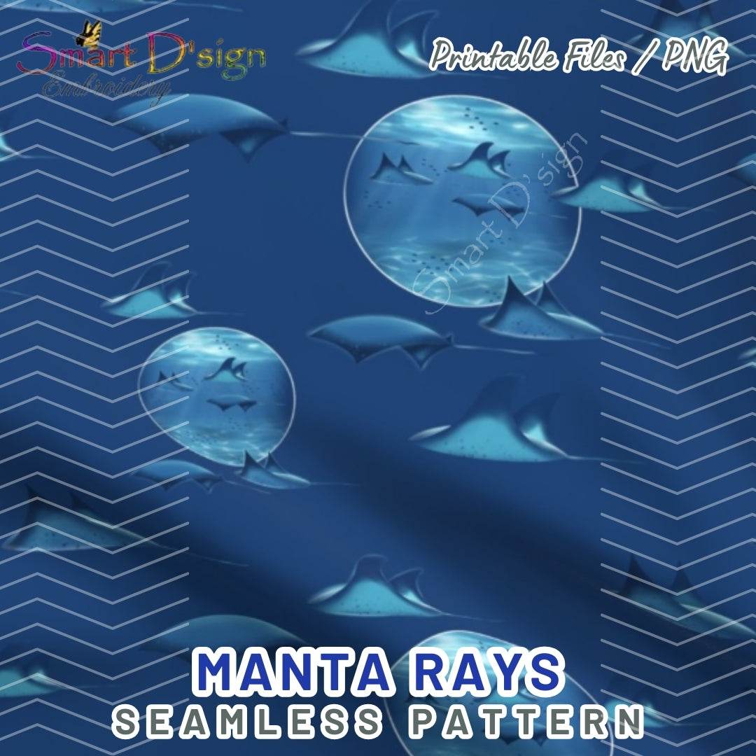 MANTA RAY - ROCHEN - Sea Life DIGI PAPER, Nahtloser Druck - Sewando