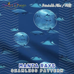MANTA RAY - ROCHEN - Sea Life DIGI PAPER, Nahtloser Druck - Sewando
