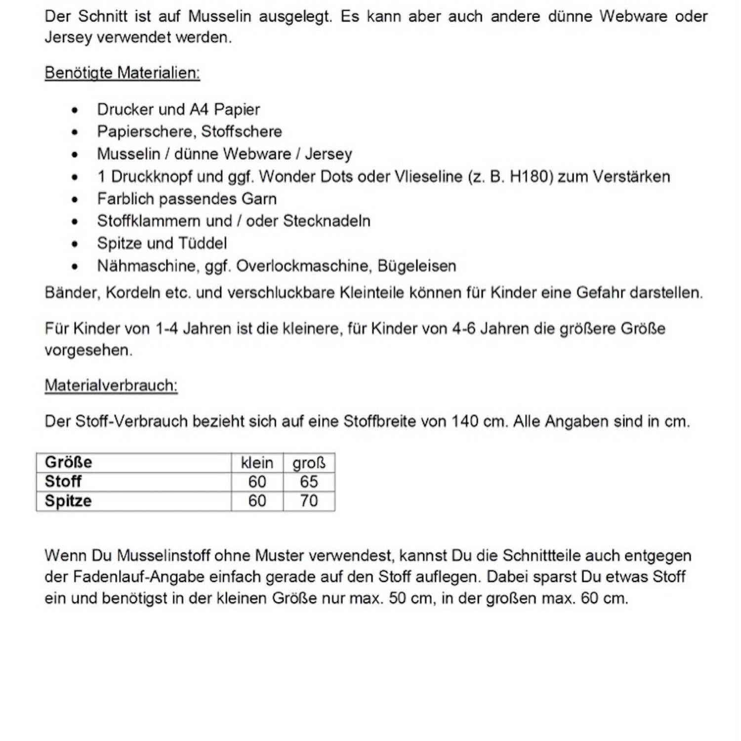 Schnittmuster Freebook Halstuch Michelles Tuch (1-6 Jahre) - Sewando
