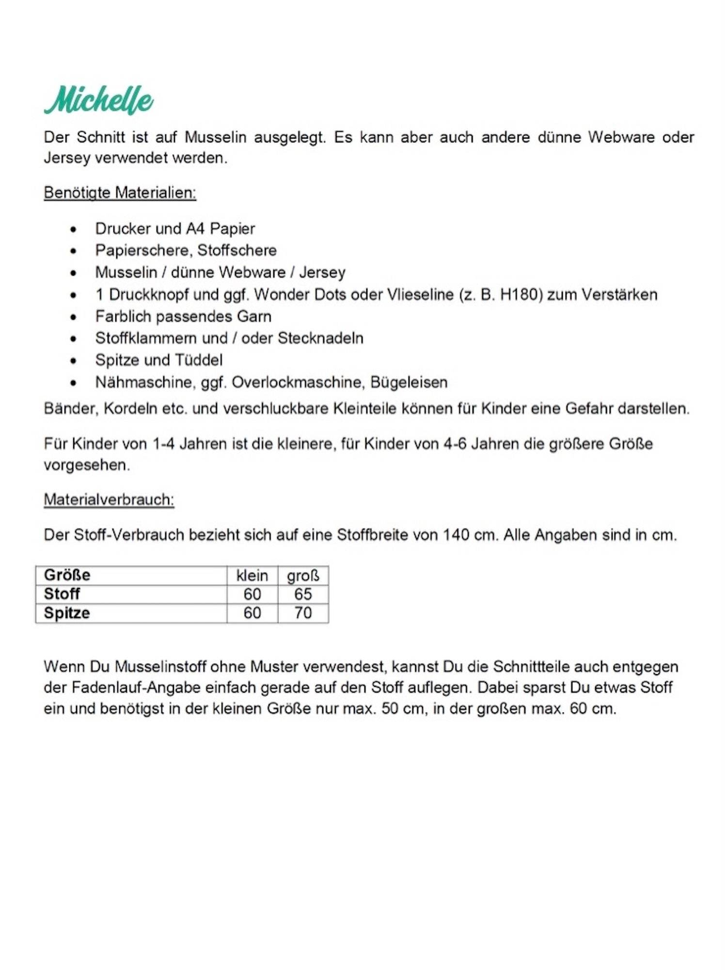 Schnittmuster Freebook Halstuch Michelles Tuch (1-6 Jahre) - Sewando