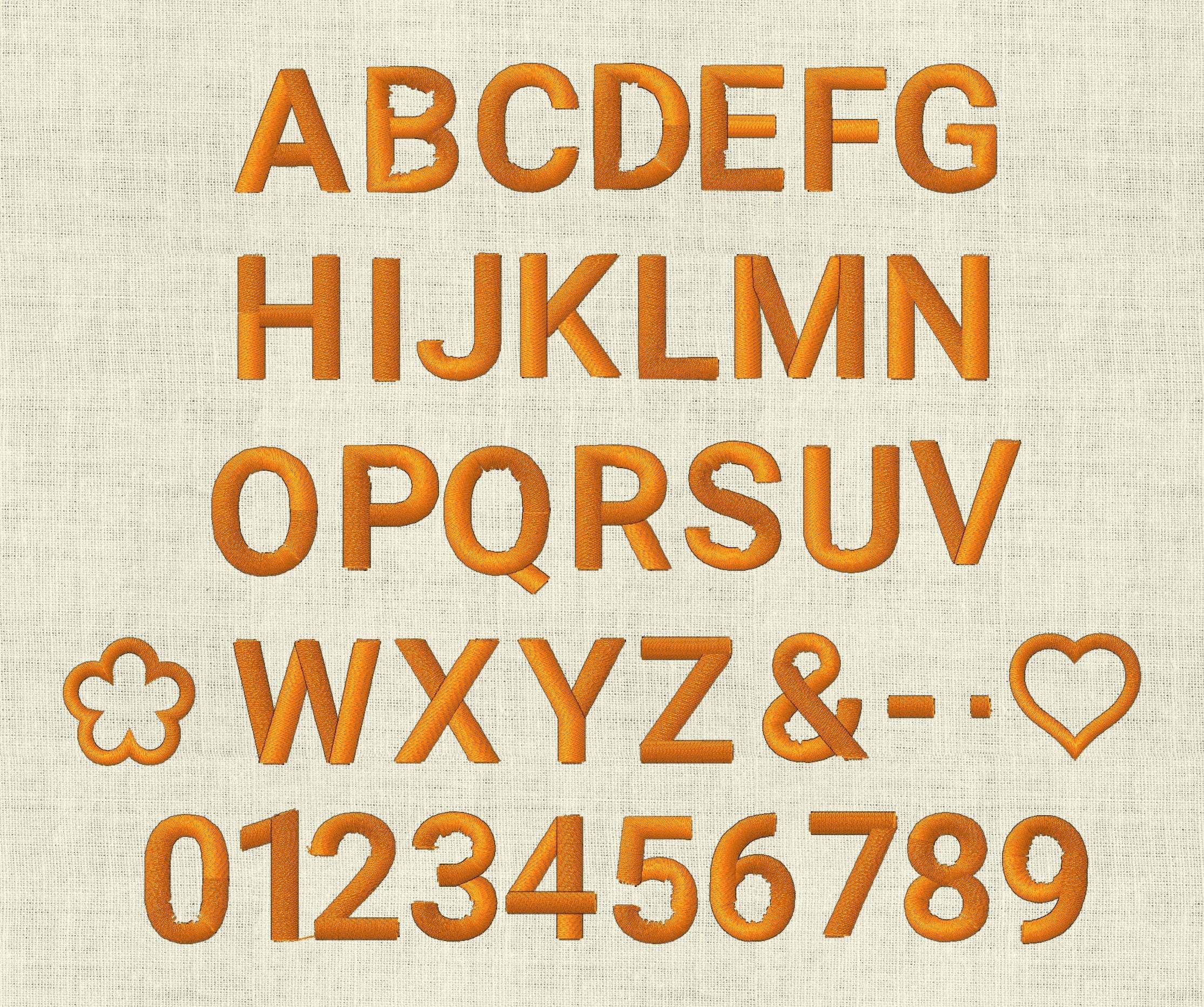 Stickdatei 3D Schrift ca. 50mm Set 974 - Sewando