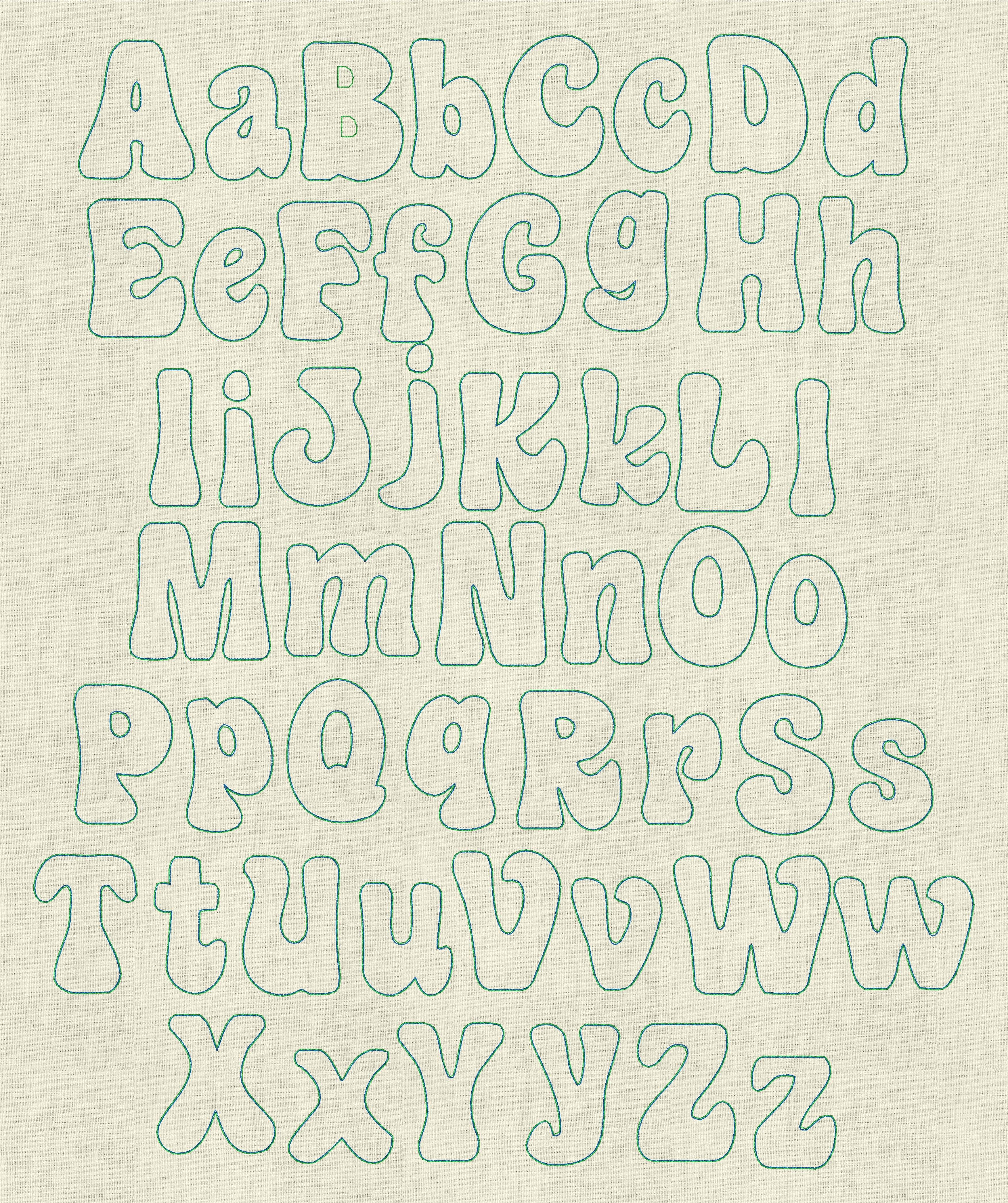 Stickdatei 3D Retro Schrift. 4cm Stickschaum Set 965 - Sewando