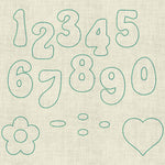Stickdatei Schrift 3D Trapunto ca. 7cm Set 965 - Sewando