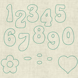 Stickdatei Schrift 3D Trapunto ca. 7cm Set 965 - Sewando