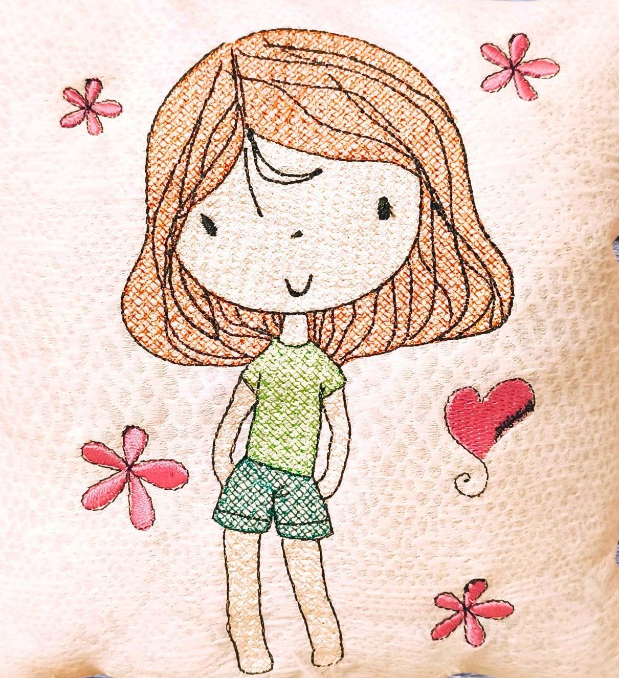 Stickdatei Cute Girl mit kurzer Hose 1 Set 2559 - Sewando
