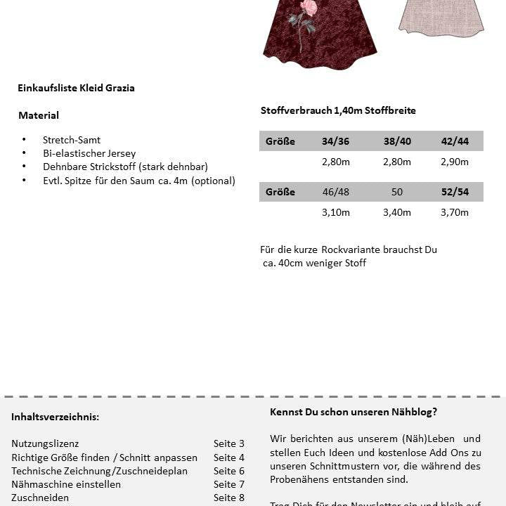 Schnittmuster Damen Kleid Grazia Gr. 34-54 - Sewando