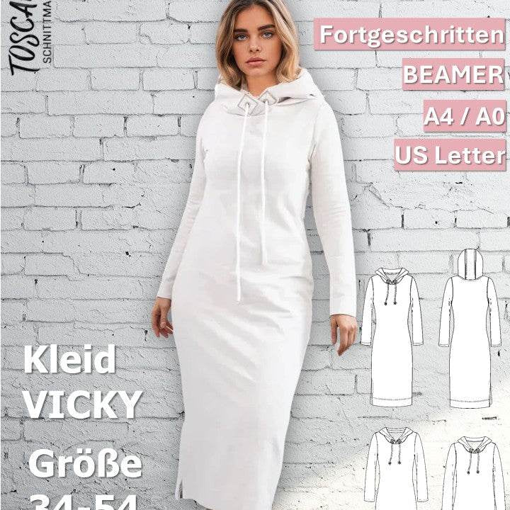 Schnittmuster Damen Kleid Vicky Gr. 34-54 A4 / Großformat - Sewando