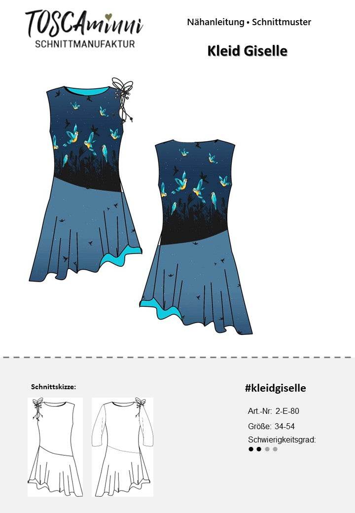 Schnittmuster Damenkleid Giselle Gr. 34-54 - Schnittmuster - A0-/Großformat-Datei - Sewando