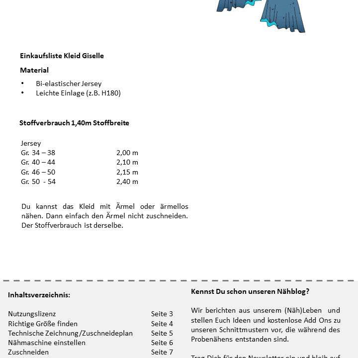 Schnittmuster Damenkleid Giselle Gr. 34-54 - Schnittmuster - A0-/Großformat-Datei - Sewando