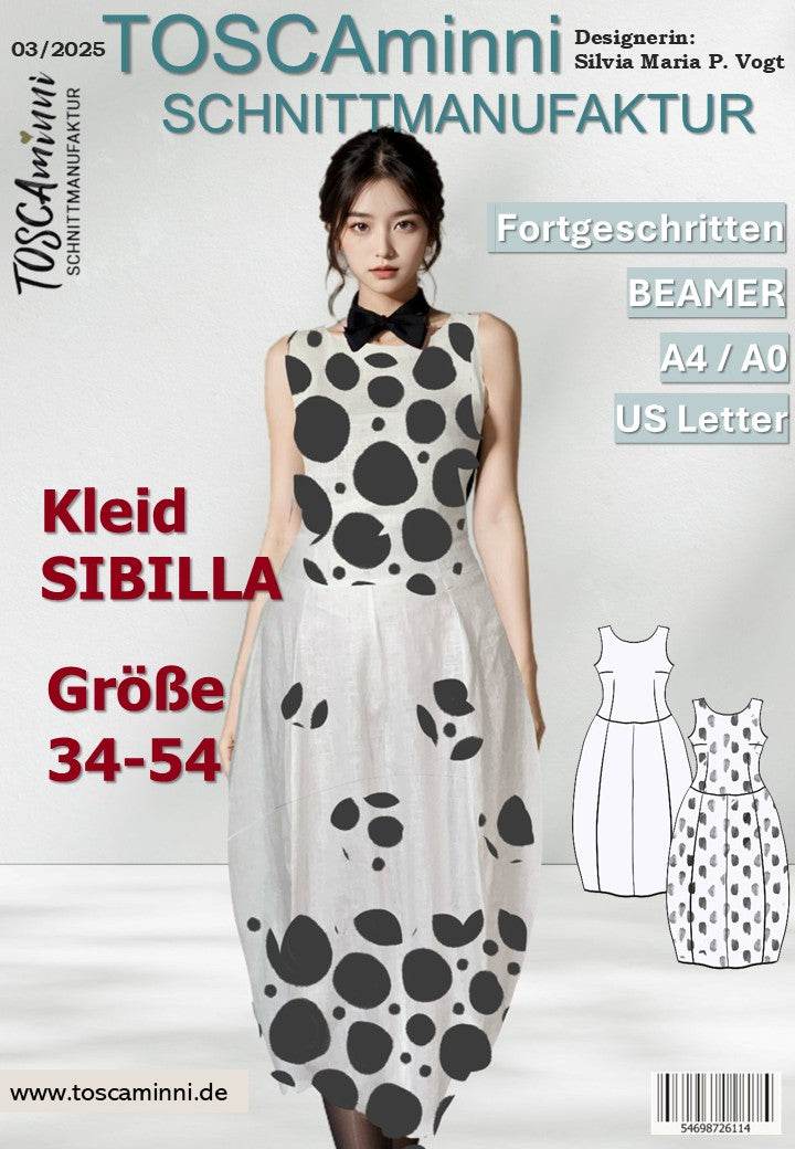 Schnittmuster Damen Kleid Sibilla Gr. 34-54 - Sewando