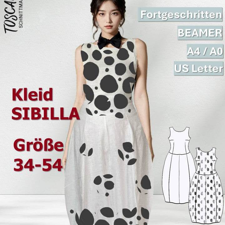 Schnittmuster Damen Kleid Sibilla Gr. 34-54 - Sewando