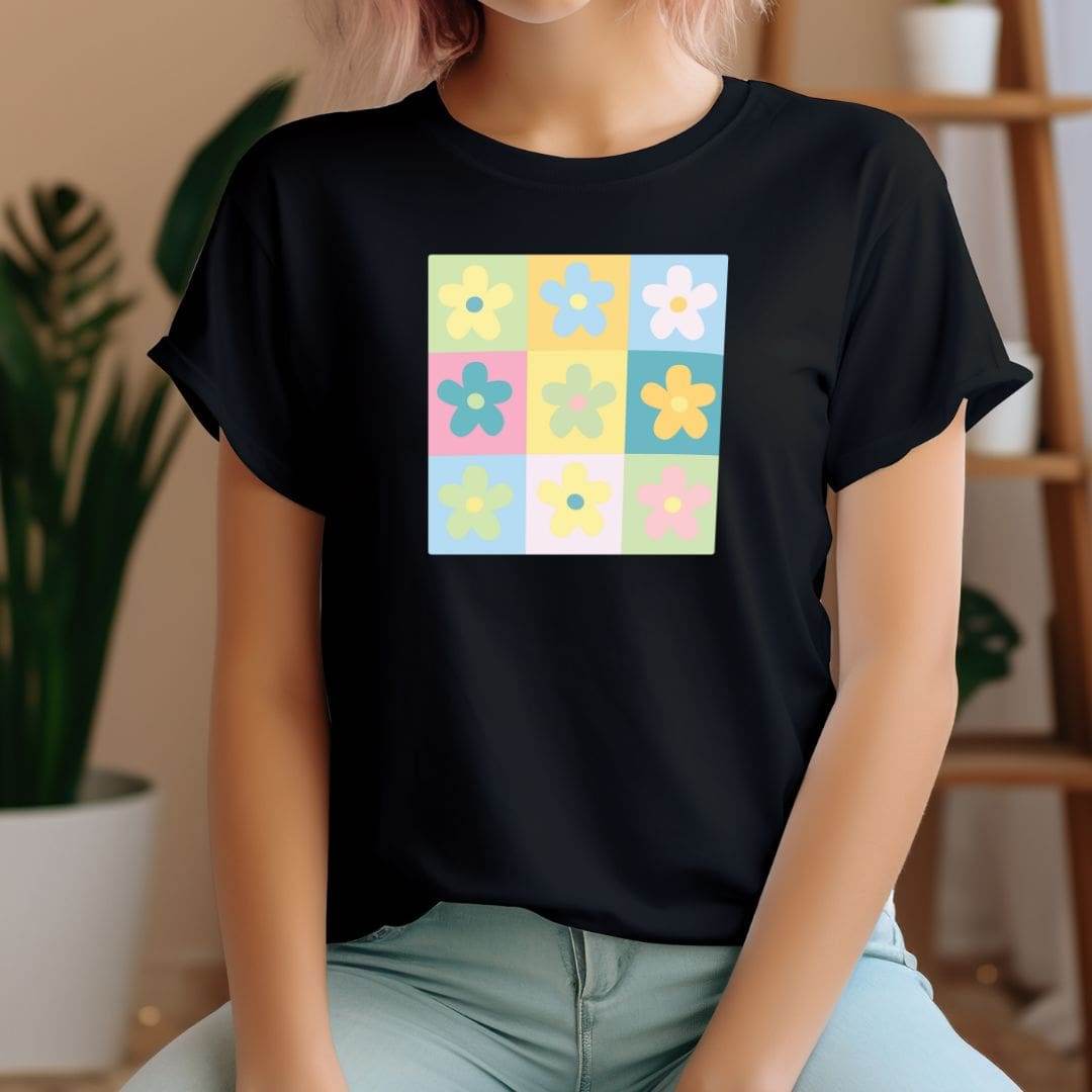 Plotterdatei Retro-Blumen „Flower Grid“ – PNG SVG EPS - Sewando