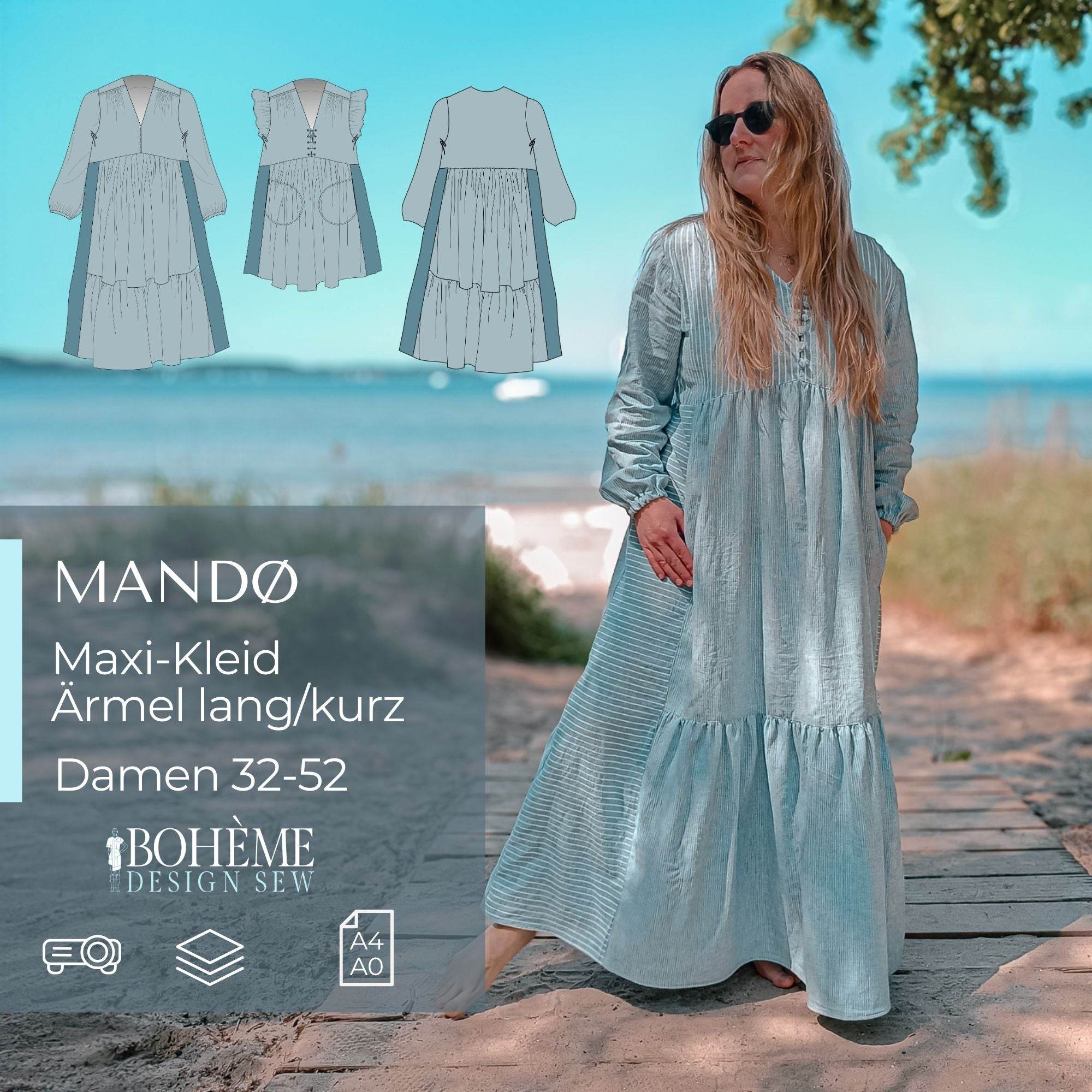 MANDØ.maxikleid | Damen | 32-52 | Schnitt : - Sewando