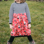 Schnittmuster Aurinko - Raglankleid mit Tasche Größe 98 - 164 - Sewando
