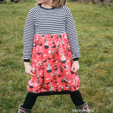 Schnittmuster Aurinko - Raglankleid mit Tasche Größe 98 - 164 - Sewando
