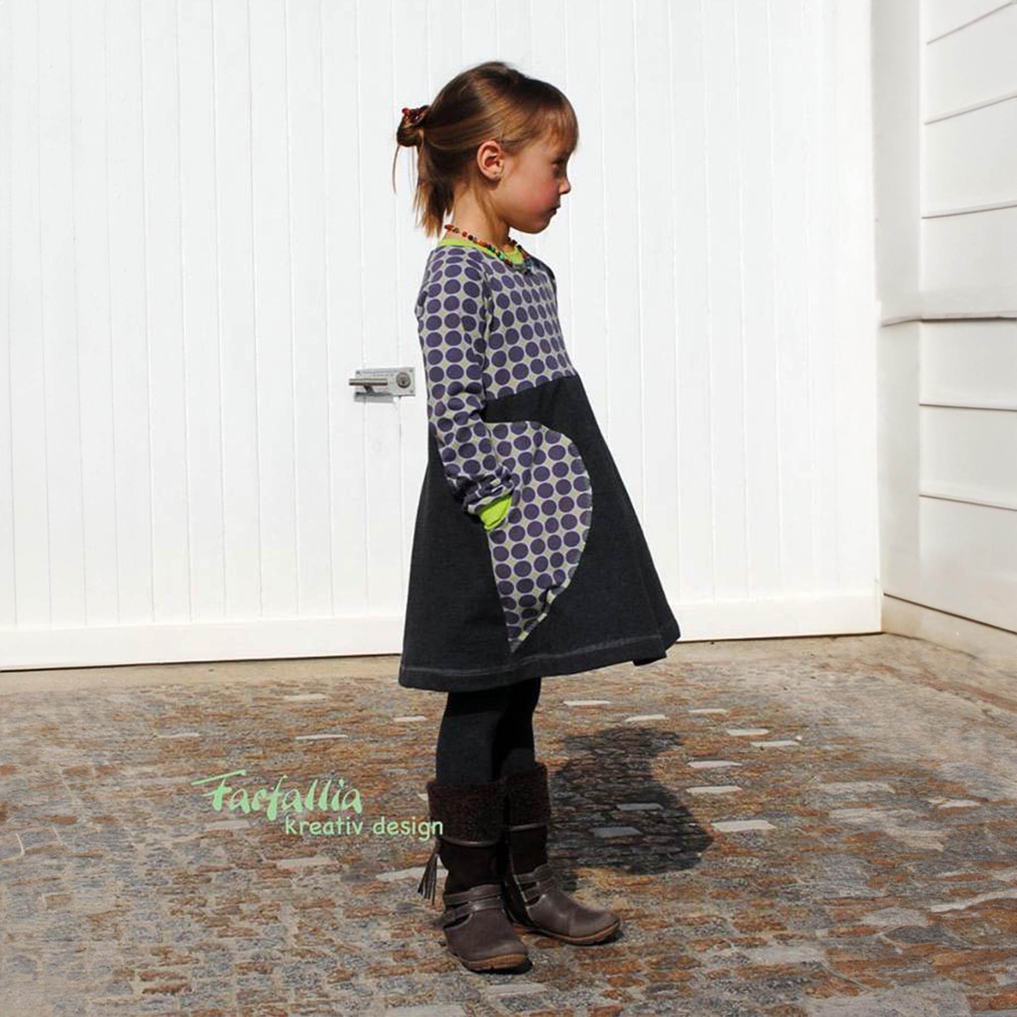 Schnittmuster Aurinko - Raglankleid mit Tasche Größe 98 - 164 - Sewando