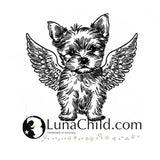 Stickdatei Yorkshire Terrier Engel "Julia" - realistisch - FÜR HELLE STOFFE