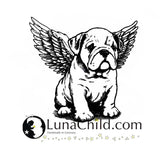 Stickdatei Englische Bulldogge Engel "Linus" - realistisch - FÜR HELLE STOFFE