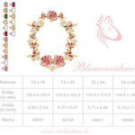 Blumenrahmen Stickdatei – Tropisches Blumenmotiv als verspielter Rahmen - Sewando