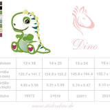 Dino Applikation Stickdatei – der kleine Herzensbrecher für deine Stickmaschine - Sewando