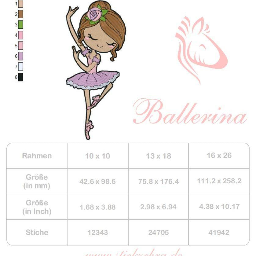 Ballerina Stickdatei – tanzend leicht wie ein Tagtraum für deine Stickmaschine - Sewando
