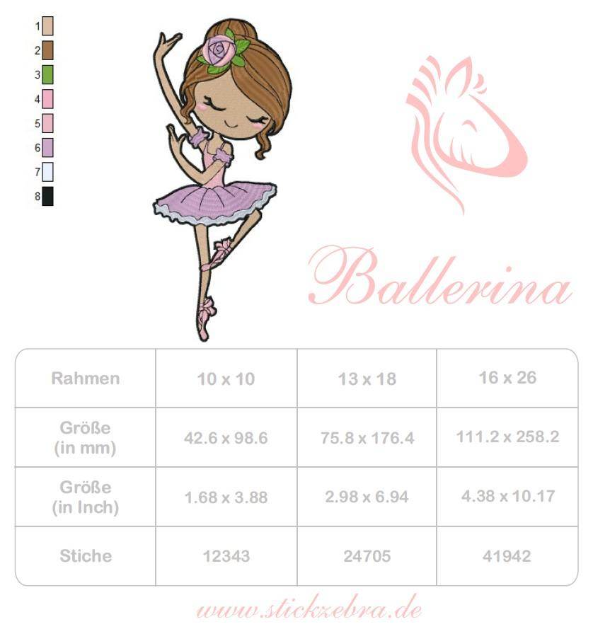 Ballerina Stickdatei – tanzend leicht wie ein Tagtraum für deine Stickmaschine - Sewando