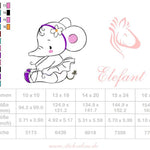 Elefant Applikation Stickdatei, verspieltes Kindermotiv für deine Stickmaschine - Sewando