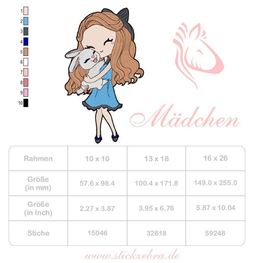 Mädchen Stickdatei – Freundschaft für deine Stickmaschine - Sewando