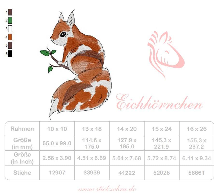 Eichhörnchen Stickdatei, naturverliebter Charme für deine Stickmaschine - Sewando