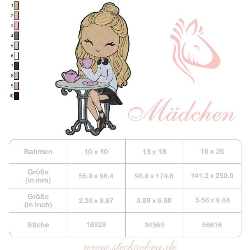 Mädchen Stickdatei – für entspannte Teestunden mit deiner Stickmaschine - Sewando