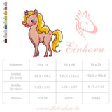 Einhorn Stickdatei, märchenhaftes Kindermotiv für deine Stickmaschine - Sewando
