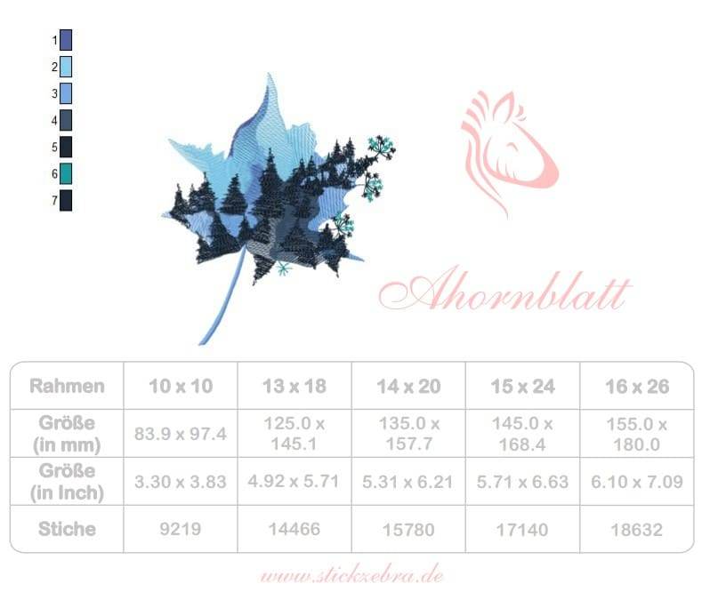 Ahornblatt Stickdatei – zauberhafte Natur für kreative Projekte - Sewando