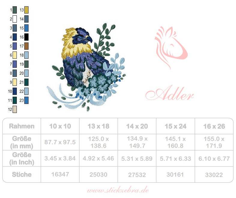 Adler Stickdatei – kraftvolles Motiv für besondere Projekte & Naturfans - Sewando