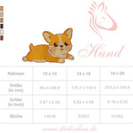 Stickdatei liegender Hund – niedlicher Corgi fürs Herz und kreative Projekte - Sewando