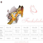 Fuchsliebe Stickdatei – romantisches Tiermotiv für Geschenke & Deko - Sewando
