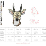 Reh Stickdatei – liebevolles Waldbewohner-Motiv für Kleidung & Geschenke - Sewando