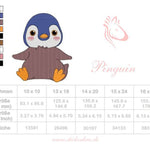 Pinguin Stickdatei – niedliches Wintermotiv für Kinderkleidung & Geschenke - Sewando