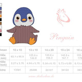 Pinguin Stickdatei – niedliches Wintermotiv für Kinderkleidung & Geschenke - Sewando