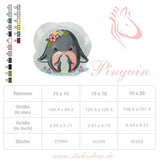 Pinguinmama mit Baby Stickdatei – liebevolles Motiv für Geschenke & Kinderzimmer - Sewando
