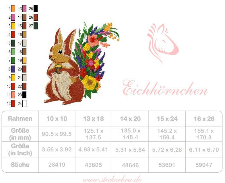 Eichhörnchen Stickdatei, naturverliebter Charme für deine Stickmaschine - Sewando